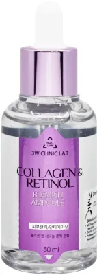 3W Clinic LAB Collagen and Retinol Blemish Ampoule сыворотка-ампула для лица с коллагеном и ретинолом 50 мл, ампульная сыворотка для кожи с несовершенствами