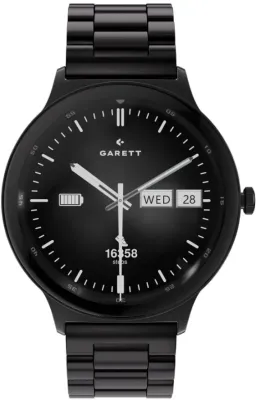 Смарт-часы мужские Garett Smartwatch Quantum Black Steel, чёрные, стальные