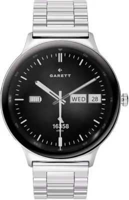 Смарт-часы мужские Garett Smartwatch Quantum Silver Steel, серебристые, стальные