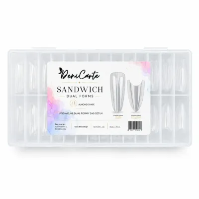 Типсы для ногтей Deni Carte Nails Sandwich Dual Forms, миндаль, 240 шт