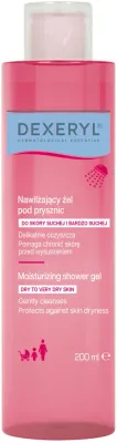 Dexeryl увлажняющий гель для душа 2 в 1 Moisturising Shower Gel 500 мл, для сухой кожи лица и тела, для всей семьи, 200 мл