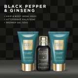 Baylis & Harding Baylis & Harding Black Pepper & Ginseng Men's Luxury Mini Trio (h/b/wash/100 мл + ash/balm/50 мл + sh/gel/50 мл) - Мужской набор Baylis Harding Black Pepper, Ginseng Men's Luxury Mini Trio: гель для волос и тела, бальзам после бритья, гель для душа — фото 2