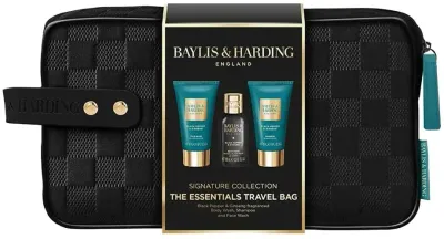 Baylis & Harding Baylis & Harding Black Pepper & Ginseng Men's The Essentials Travel Wash Bag - Мужской набор Baylis Harding Black Pepper, Ginseng Men's The Essentials Travel Wash Bag, 4 продукта