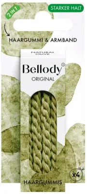 Резинки для волос Bellody Original Hair Ties Natural Olive оливковые, 4 шт