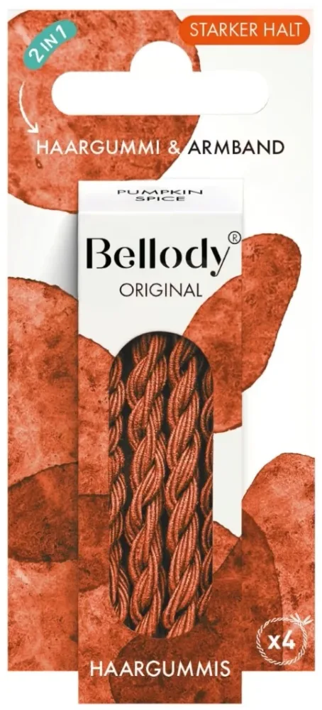 Резинки для волос Bellody Original Hair Ties Pumpkin Spice, терракотовые, 4 шт