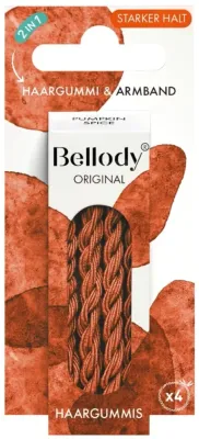 Резинки для волос Bellody Original Hair Ties Pumpkin Spice, терракотовые, 4 шт