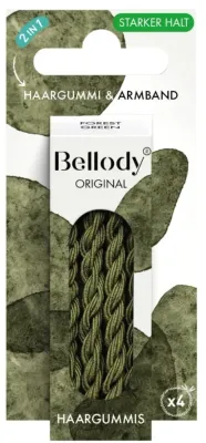 Резинки для волос Bellody Original Hair Ties Forest Green тёмно-зелёные, 4 шт