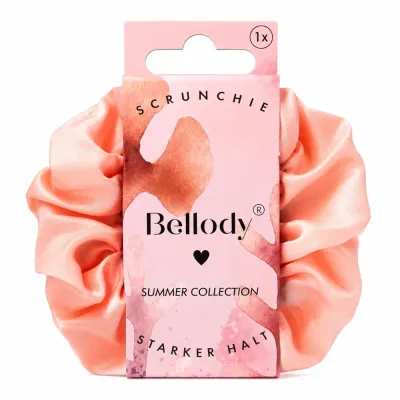 Резинка для волос Bellody Original Satin-Scrunchie Summer Coral, атласная, 1 шт