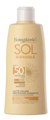 Bottega Verde Sol Sunflower Sun Lotion лосьон солнцезащитный для лица и тела SPF50 200 мл, с подсолнечником, высокая защита от солнца