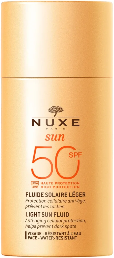 Nuxe Sun лёгкий солнцезащитный крем для лица с высокой защитой SPF 50, водостойкий, для чувствительной кожи, 50 мл