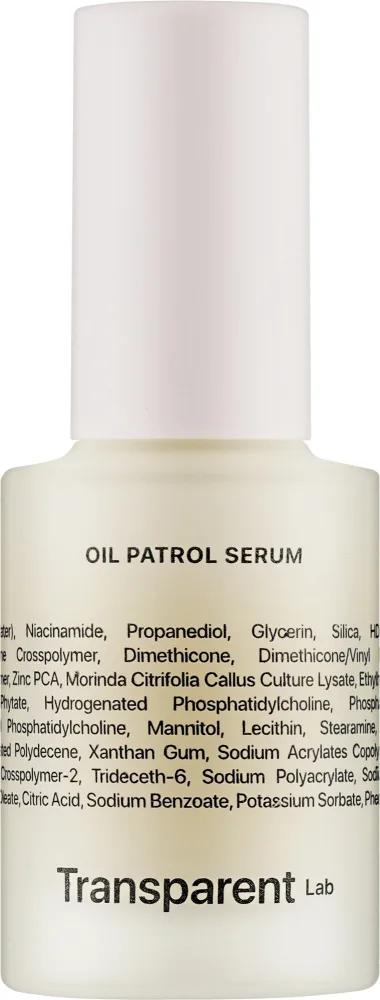 Transparent Lab Oil Patrol Serum сыворотка для лица матирующая с ниацинамидом и цинком 30 мл, для жирной и проблемной кожи