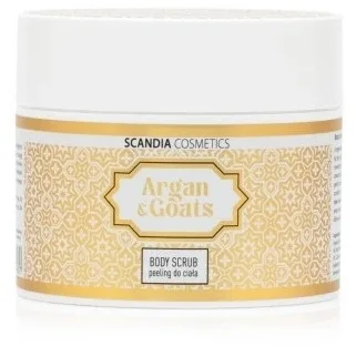 Scandia Cosmetics Argan and Goats скраб для тела с аргановым маслом и козьим молоком, солевой, с витамином Е 200 г