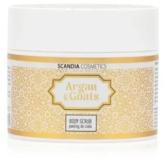 Scandia Cosmetics Argan and Goats скраб для тела с аргановым маслом и козьим молоком, солевой, с витамином Е 200 г
