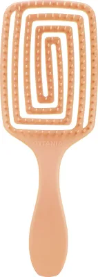 Щётка для волос Titania Flexi, массажная, скелетная, 24 см, абрикосовая, 1 шт