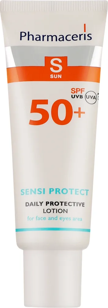 Pharmaceris S Sensi Protect Daily Protective Lotion SPF 50+ солнцезащитный лосьон для лица и области вокруг глаз, для чувствительной кожи, 50 мл