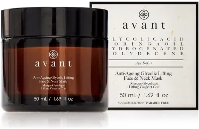Avant Skincare Anti-Ageing Glycolic Lifting Face and Neck Mask маска для лица и шеи лифтинг антивозрастная 50 мл, с маслами моринги и миндаля