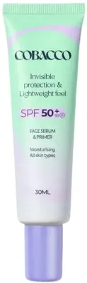 Cobacco Face Serum Primer SPF 50+ солнцезащитная сыворотка для лица и праймер под макияж, высокая защита 30 мл