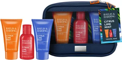 Baylis & Harding Baylis & Harding Citrus, Lime & Mint Men's Travel Bag (sh/gel/50 мл + shmp/100 мл + f/wash/50 мл) - Мужской дорожный набор Baylis Harding Citrus, Lime, Mint Men's Travel Bag: гель для душа, шампунь, средство для умывания