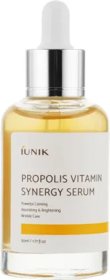 IUNIK Propolis Vitamin Synergy Serum витаминная сыворотка для лица с прополисом и облепихой, с ниацинамидом, корейская косметика, 50 мл