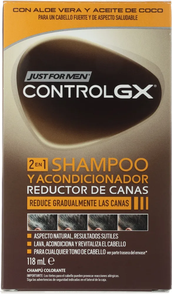 Шампунь с кондиционером 2 в 1 Just For Men Control Gx 2 In 1 Shampoo Conditioner против седины волос, 118 мл