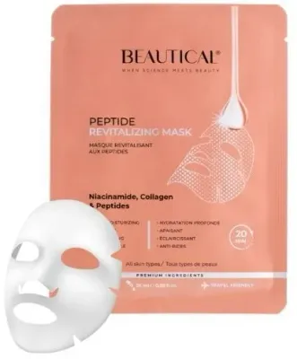Beautical Peptide Revitalizing Mask маска для лица тканевая восстанавливающая с пептидами и ниацинамидом 25 мл