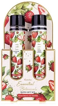 Набор Accentra Essential Botanicals Strawberry and Vanilla Bath Set: гель для душа и лосьон для тела по 60 мл