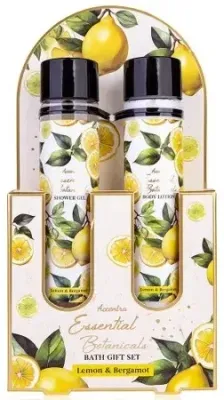 Набор Accentra Essential Botanicals Lemon Bergamot Bath Set: гель для душа и лосьон для тела по 60 мл