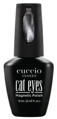 Гибридный лак для ногтей Cuccio Veneer Cat Eye Magnetic Polish магнитный, «кошачий глаз», 13 мл, оттенок Hiss And Tell