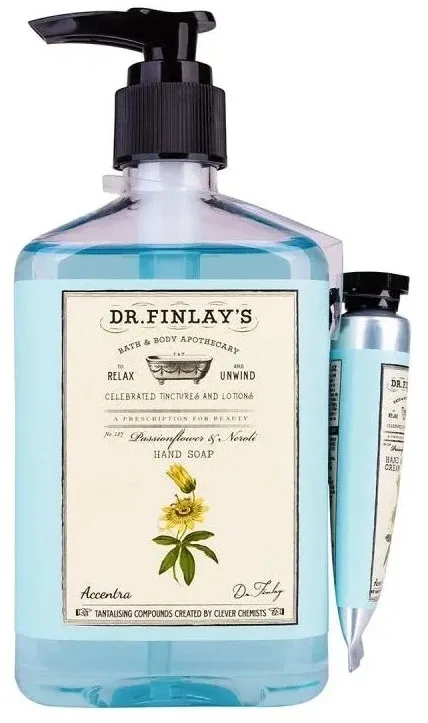 Набор для ухода за руками Accentra Dr. Finlay's Passionflower and Neroli Hand Care Set: жидкое мыло, 250 мл, и крем для рук, 10 мл
