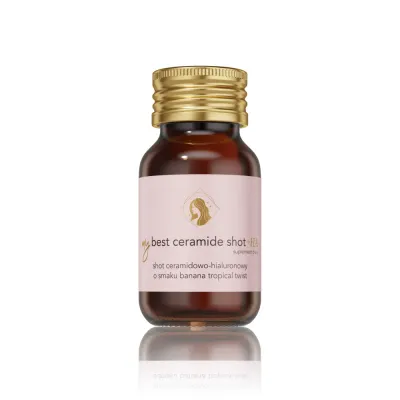 БАД с Ceramide и гиалуроновой кислотой MyBestPharm MyBestCeramide Shot+HA, вкус Banana Tropical Twist, 30 × 30 мл