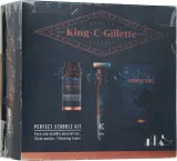 Gillette King C. Gillette Perfect Stubble набор мужской: увлажняющий крем для лица и щетины 100 мл, триммер для бороды Style Master, накидка для бритья — фото 2