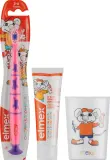 Набор для детей от 3 до 6 лет Elmex Kids с розовой зубной щёткой: зубная паста 50 мл, зубная щётка и стаканчик — фото 1
