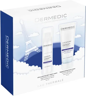 Dermedic Cicatopy Eau Thermale набор: крем для кожи вокруг глаз 40 мл и крем для рук 75 мл, набор для ухода за лицом и руками