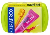 Curaprox Be You Travel Set Green Box дорожный набор для ухода за полостью рта зелёный: зубная щётка, зубная паста 10 мл, 2 щётки, косметичка — фото 2