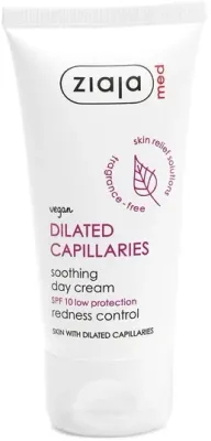 Крем для сосудистой кожи Ziaja Med Dilated Capillaries Soothing Day Cream Spf10 дневной, успокаивающий, 50 мл