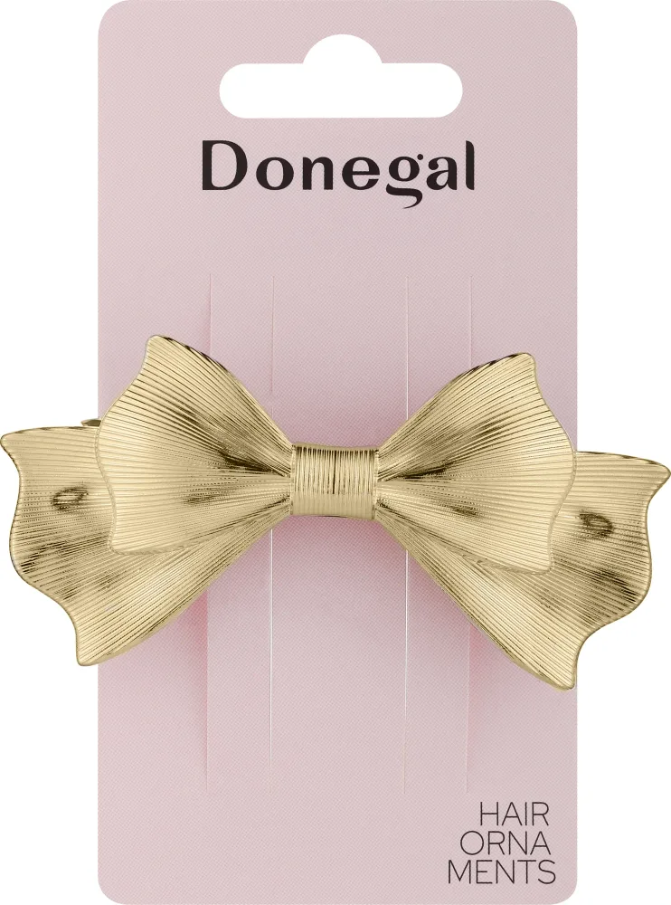 Заколка для волос Donegal FA-5754, золотистый бантик, 1 шт
