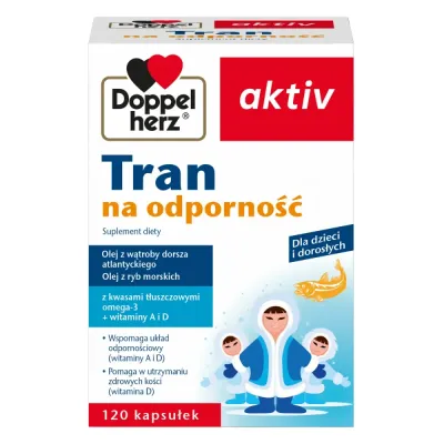 Рыбий жир (тран) для иммунитета Doppelherz Aktiv, БАД, 120 шт