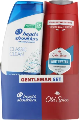 Head & Shoulders Head & Shoulders + Old Spice (shmp/400 мл + sh/gel/400 мл) * - Head and Shoulders + Old Spice набор мужской подарочный: шампунь против перхоти и гель для душа Whitewater 3 в 1 для тела, волос и лица, 2 x 400 мл