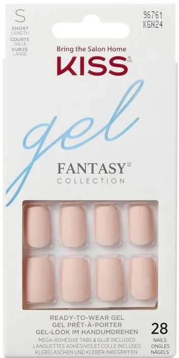 Набор накладных ногтей Kiss Fantasy Gel False Nails Creamy, размер S, 28 шт