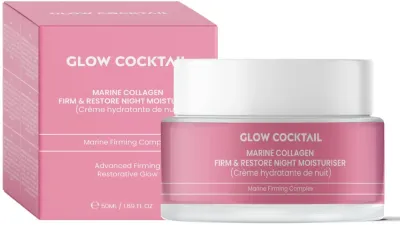 Увлажняющий ночной крем GlowCocktail London Marine Collagen Night Moisturiser с морским коллагеном, 50 мл