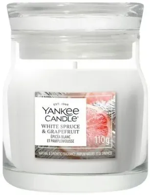 Ароматическая свеча в банке Yankee Candle White Spruce and Grapefruit, 1 фитиль, 110 г