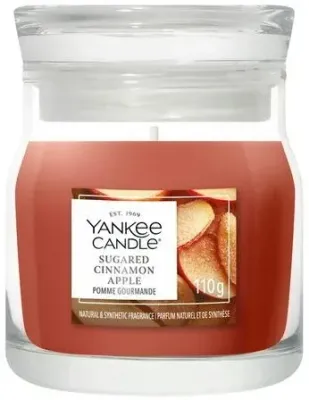Свеча ароматическая Yankee Candle Sugared Cinnamon Apple в банке, 1 фитиль, 110 г