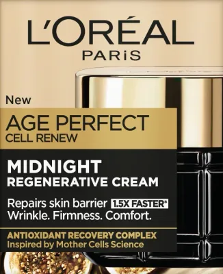 L'Oreal Paris Age Perfect Cell Renew крем для лица ночной восстанавливающий «Обновление клеток» 50 мл, антивозрастной, для зрелой кожи