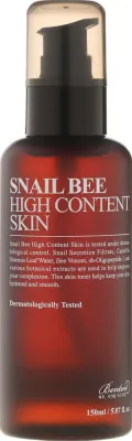 Benton Snail Bee High Content Skin тоник для лица с высоким содержанием муцина улитки и пчелиным ядом, увлажняющий, успокаивающий 150 мл