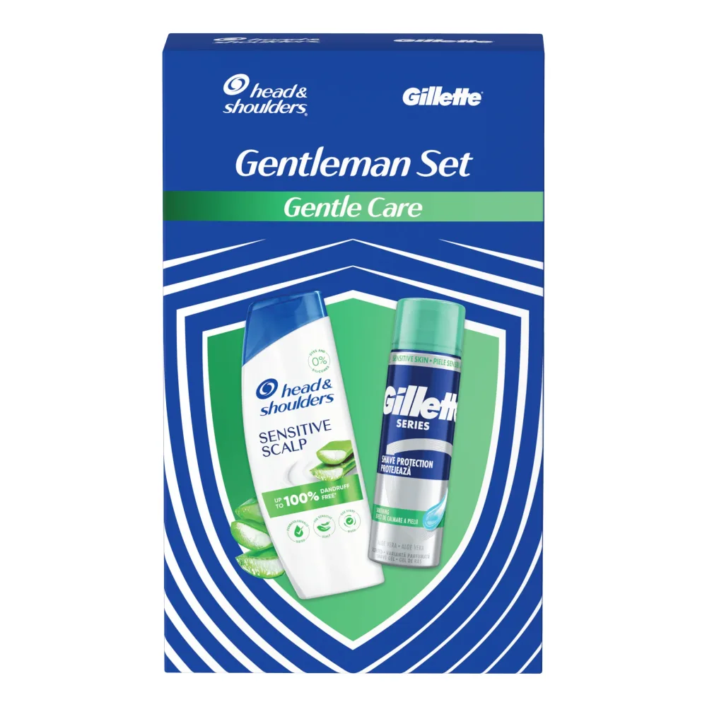 Head & Shoulders Head & Shoulders + Gillette Gentleman Set (shm/400 мл + shave/gel/200 мл) - Набор Head + Shoulders + Gillette Gentleman Set: шампунь 400 мл и гель для бритья 200 мл