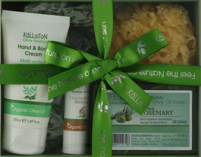 Kalliston Gift Box набор подарочный вариант 14: мыло 100 г, крем 50 мл, бальзам для губ 5.2 г, губка, уход за телом