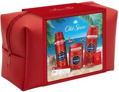 Набор для тела Old Spice Captain: дезодорант 50 мл, гель для душа 250 мл, дезодорант-спрей 150 мл и сумка