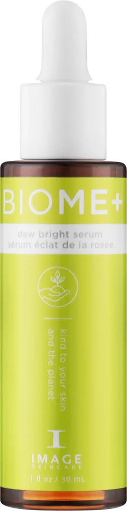 Image Skincare Biome+ Dew Bright Serum Glow сыворотка для лица для сияния с ниацинамидом, скваланом и гиалуроновой кислотой 59 мл
