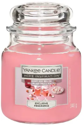 Свеча ароматическая Yankee Candle Home Inspiration Berry Kiss Bellini в банке, 340 г