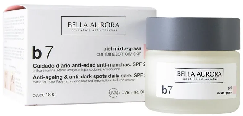 Bella Aurora B7 Combination/Oily Skin Daily Anti-Dark Spot Care крем против пигментных пятен для комбинированной и жирной кожи с ниацинамидом 50 мл
